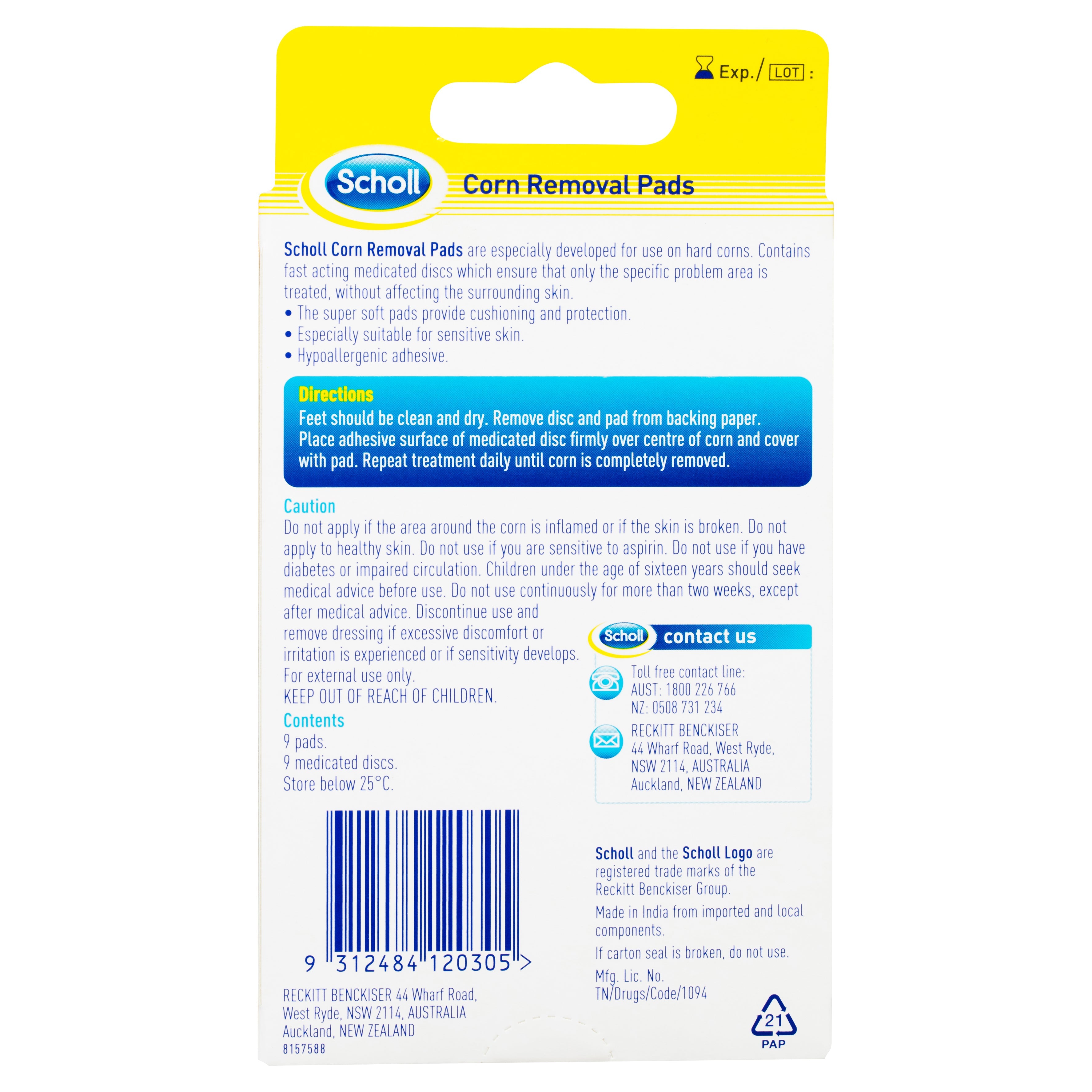 Foot corn removal pads sales