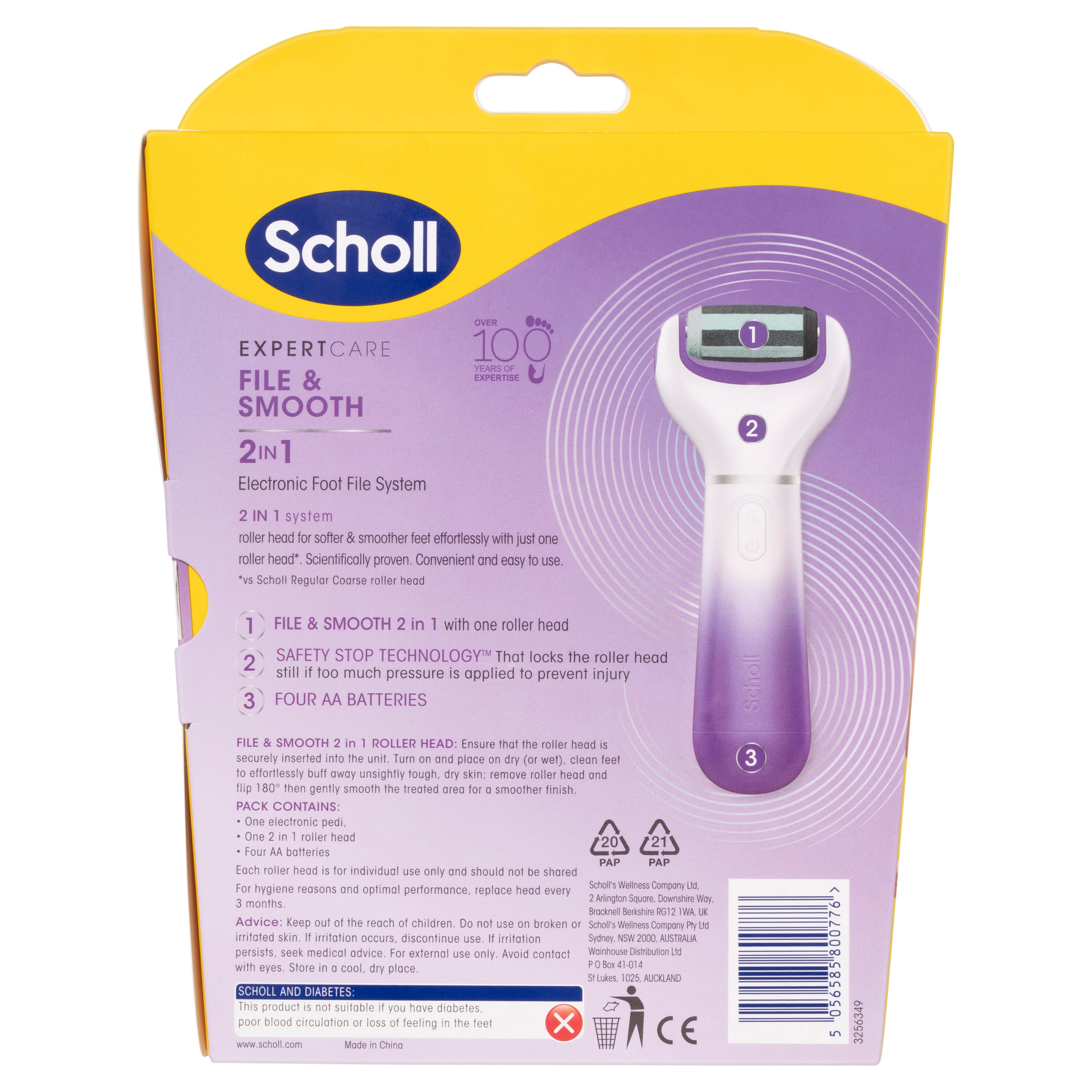 Scholl ExpertCare File and Smooth 2 in 1 Electronic Foot File System Scholl Australia