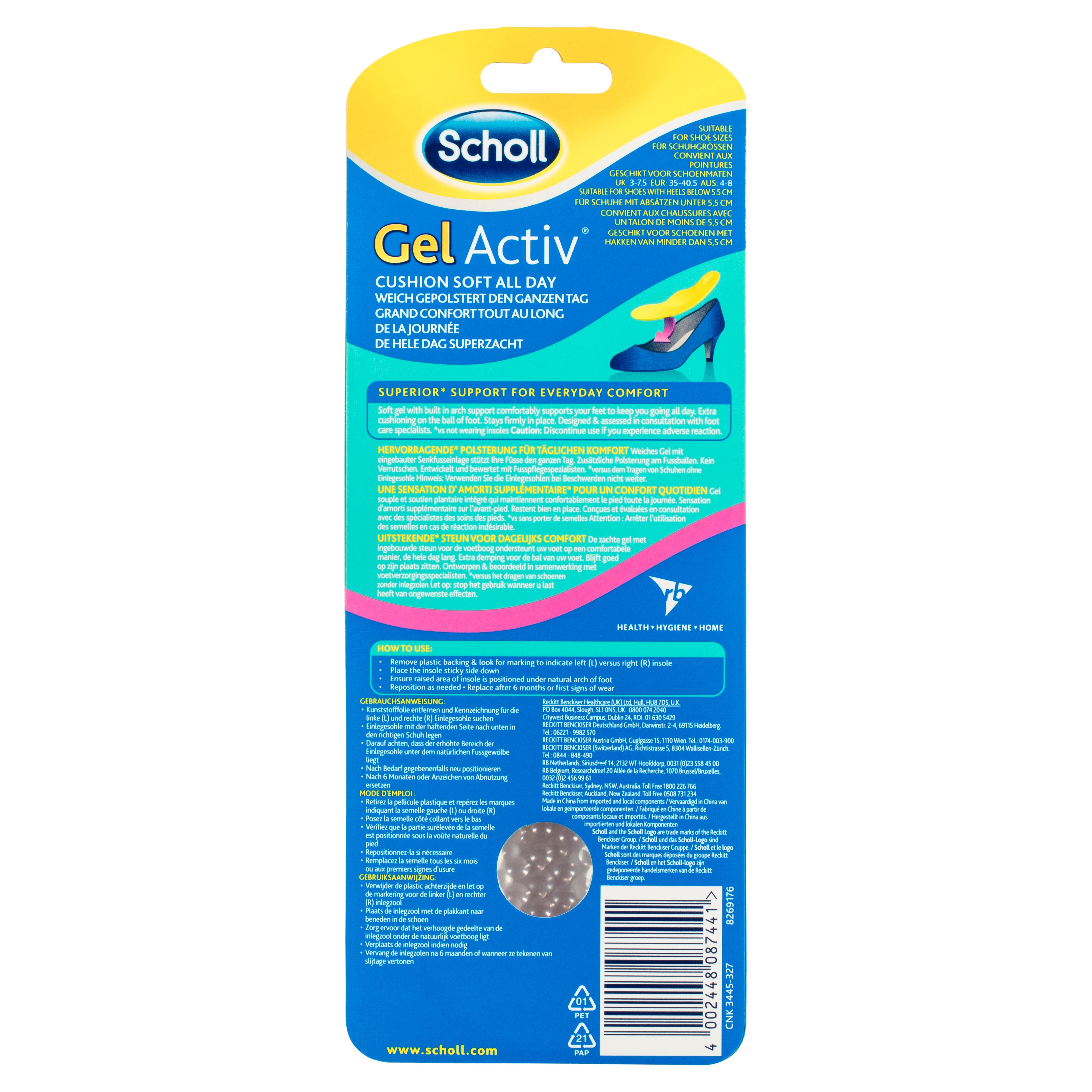 Scholl GelActiv Female Insoles for Everyday Heels Scholl Australia