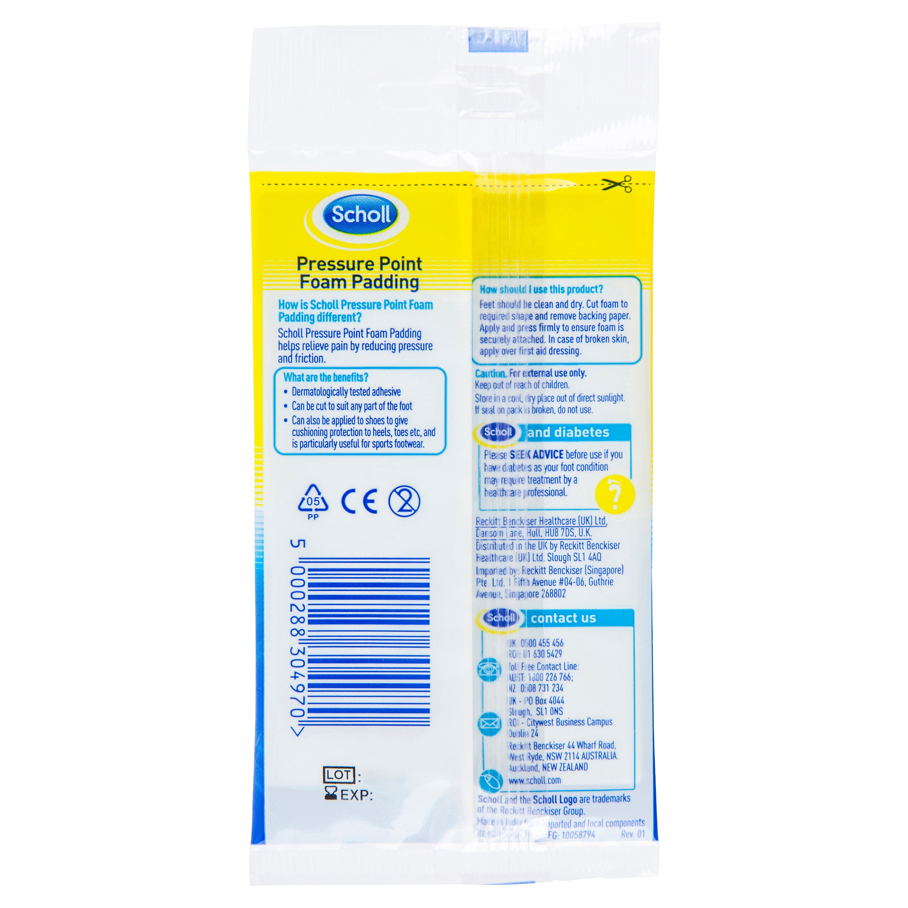 Scholl Pressure Point Foam Padding Pain Relief Scholl Australia